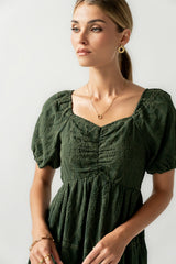Luca Embroidered Maxi Dress in Hunter Green FINAL SALE