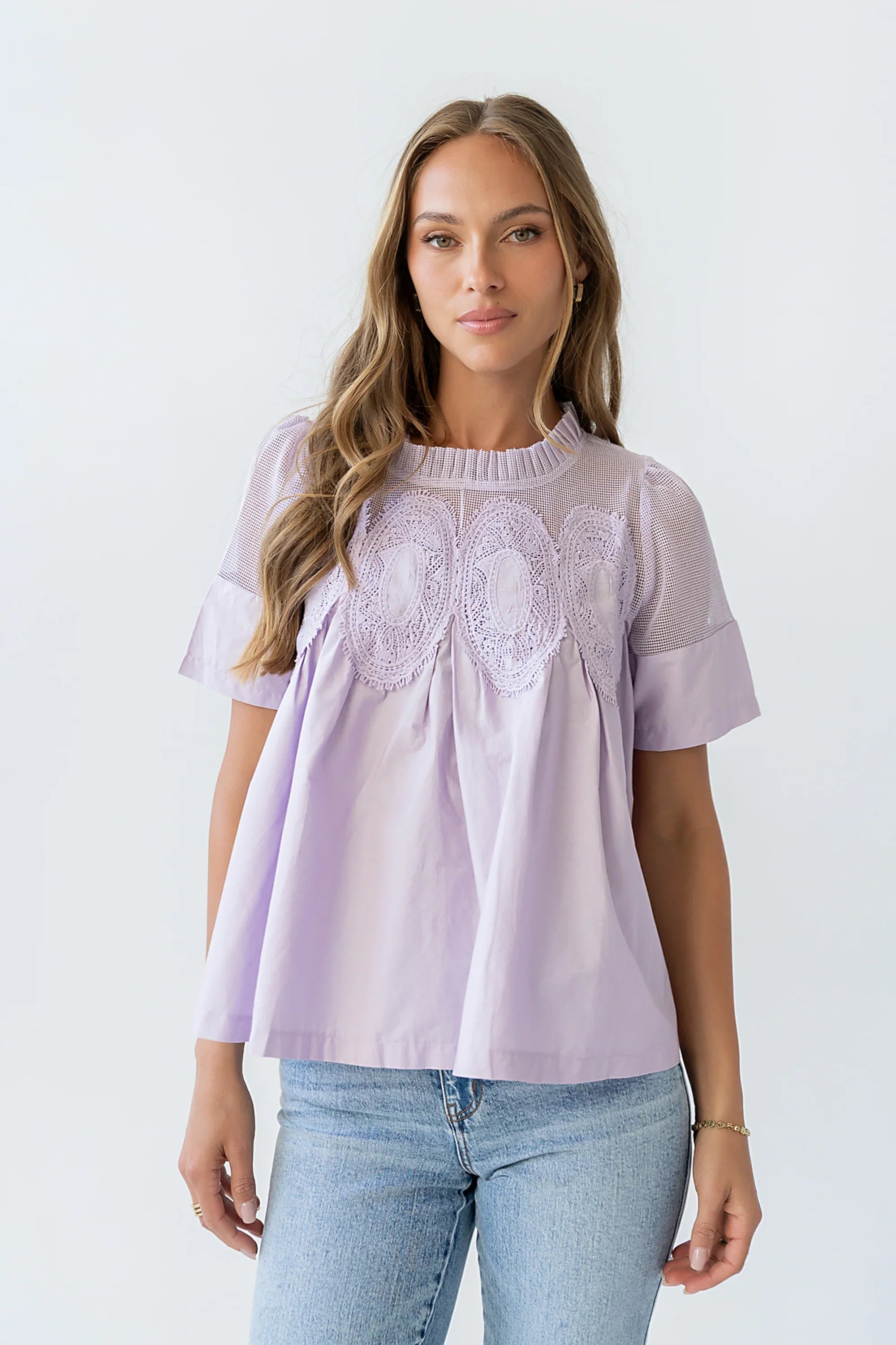 Estelle Mesh Top in Lavender