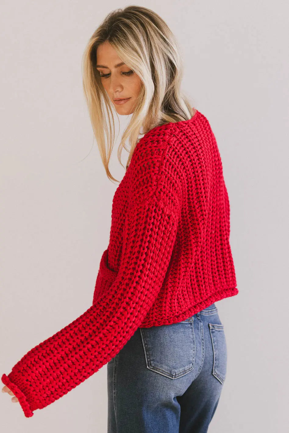 Janelle Knit Cardigan in Red FINAL SALE