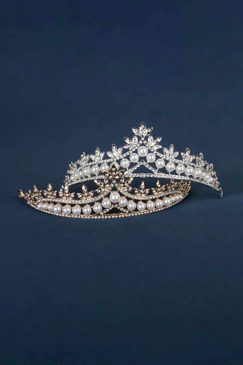 Rhinestone Pearl Wedding Tiara