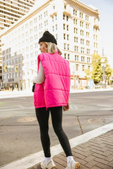 Caelan Puffer Vest in Pink FINAL SALE