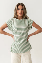Devin Striped Top in Green
