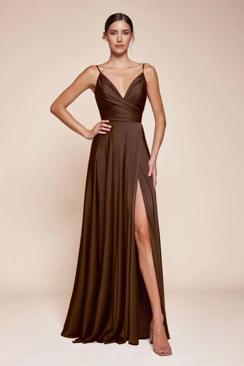 ERICA GOWN SOFT SATIN A LINE DRESS