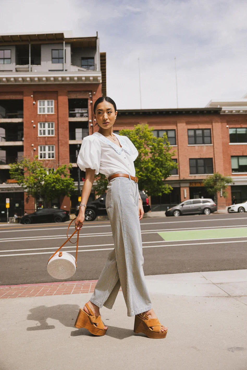 Fiorelle Striped Wide Leg Jeans FINAL SALE