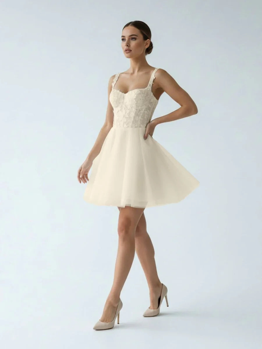 Elegant A Line Sweetheart Wedding Dress With Lace