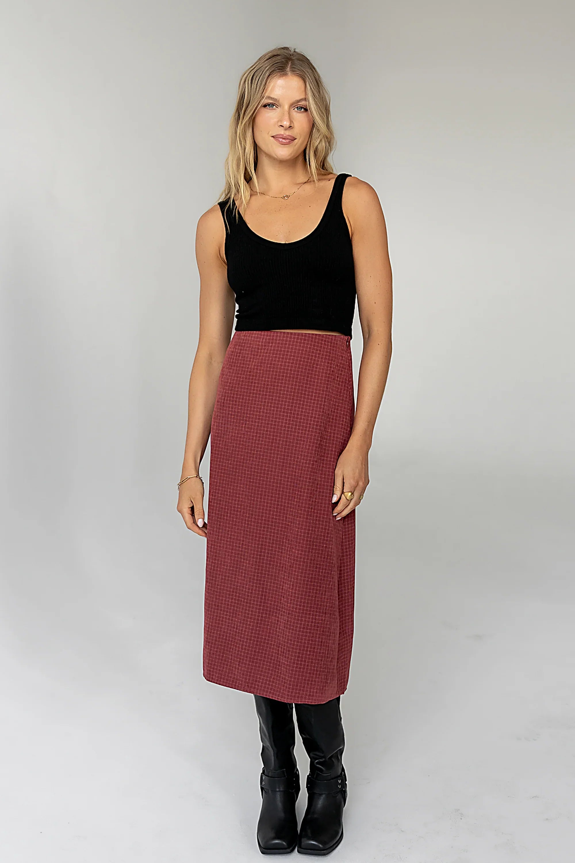 Miley Midi Skirt in Maroon FINAL SALE