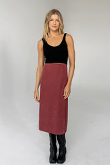 Miley Midi Skirt in Maroon FINAL SALE