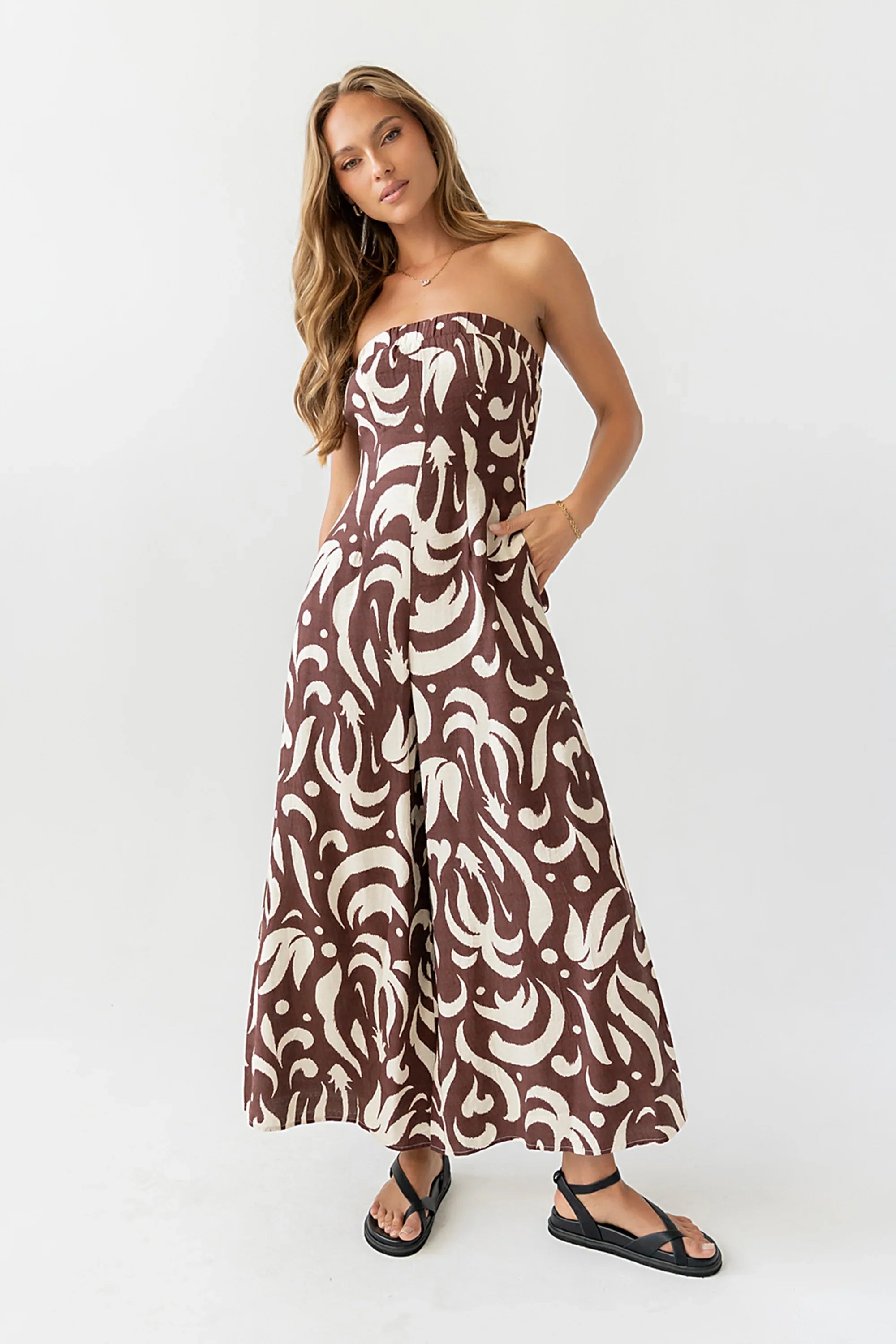 Anya Sleeveless Abstract Jumpsuit