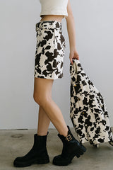 Tasha Cow Print Mini Skirt