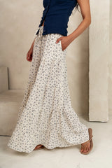 Marlee Floral Maxi Skirt in Cream FINAL SALE