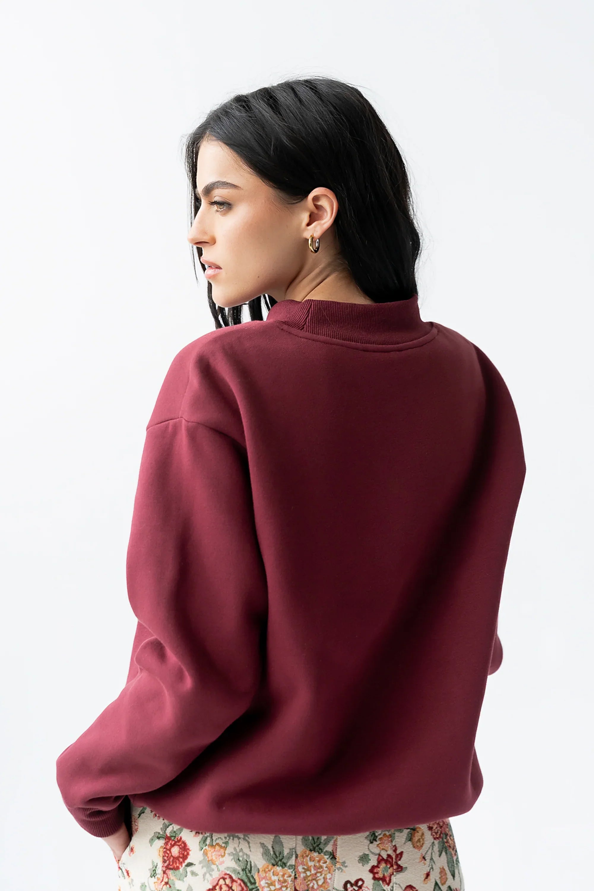 Marie Oversized Sweatshirt in Burgundy