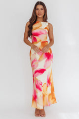 Laguna Maxi Dress Orange Floral Print Dress