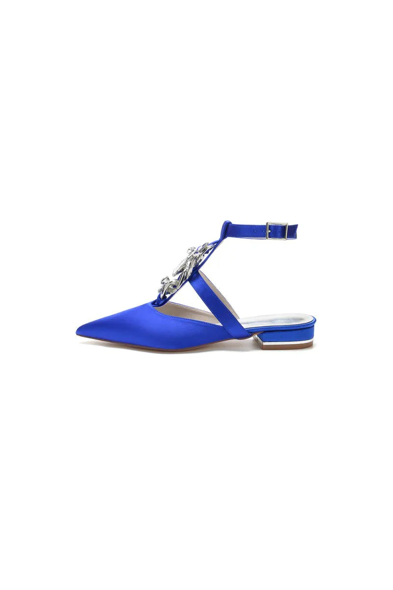 Crystal Chain Pointed Toe Flats