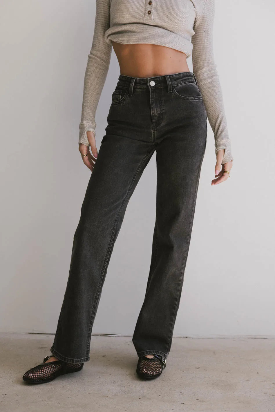 Frank and Oak Courtney Loose Fit Denim in Black FINAL SALE