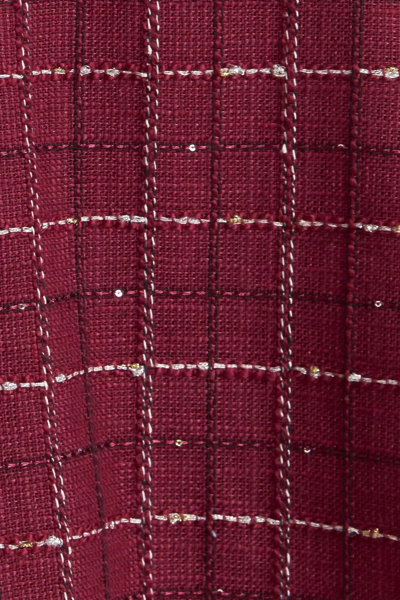 TWEED STRAPLESS MINI DRESS WINE
