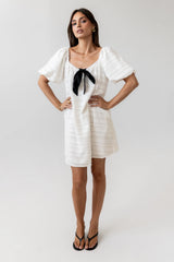 Minnie Textured Baby Doll Dress in Ivory FINAL SALE