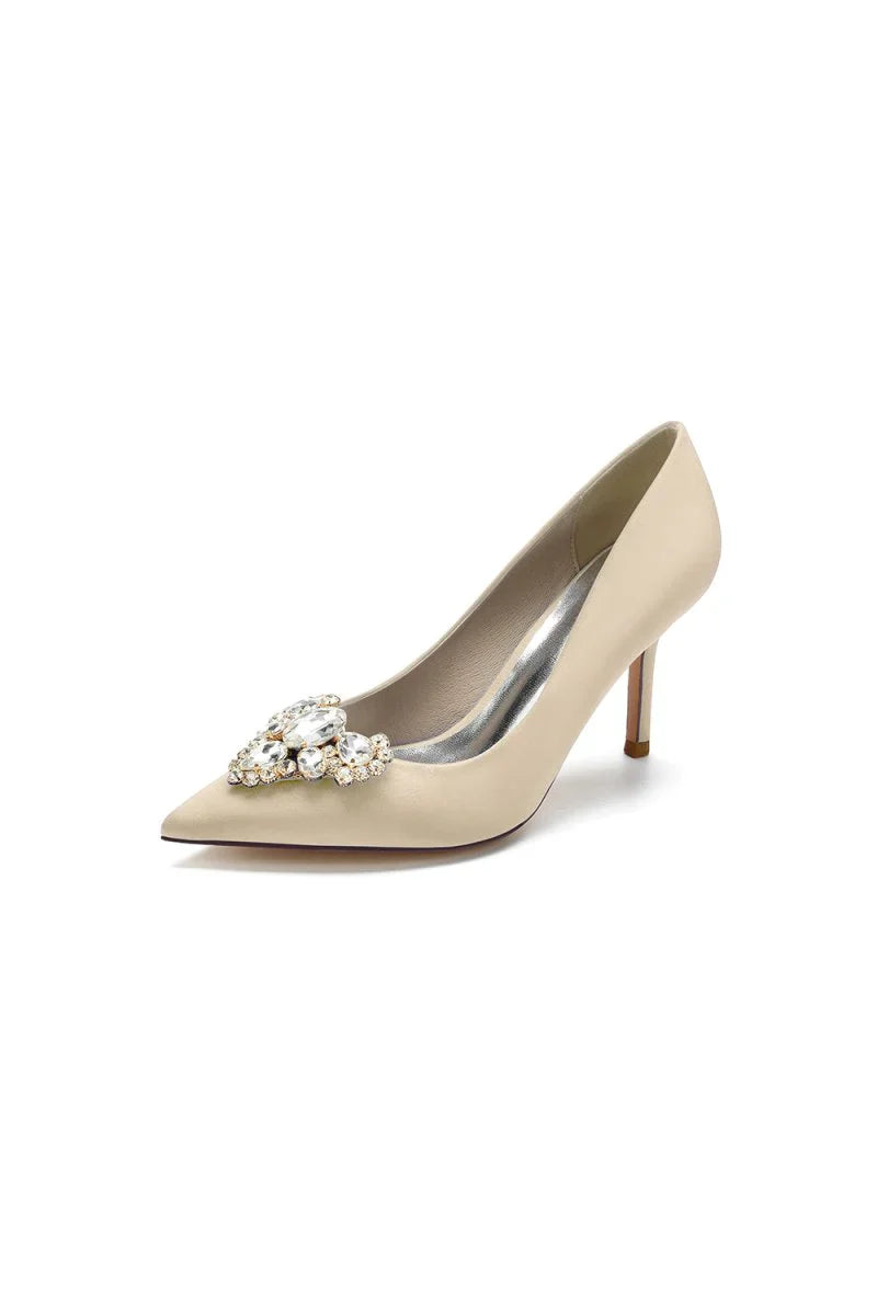Cocktail Pointed Toe Crystal Heels
