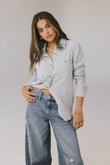 Mada Fleece Button Up in Grey FINAL SALE