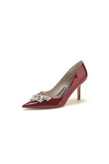 Shiny High Heels with Crystal Embellishments
