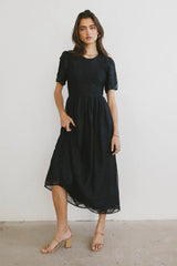 Alora Embroidered Dress in Navy FINAL SALE