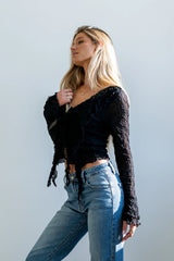 Joy Ruffle Top in Black FINAL SALE