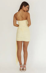 DARIA ASYMMETRICAL MINI DRESS SOFT YELLOW