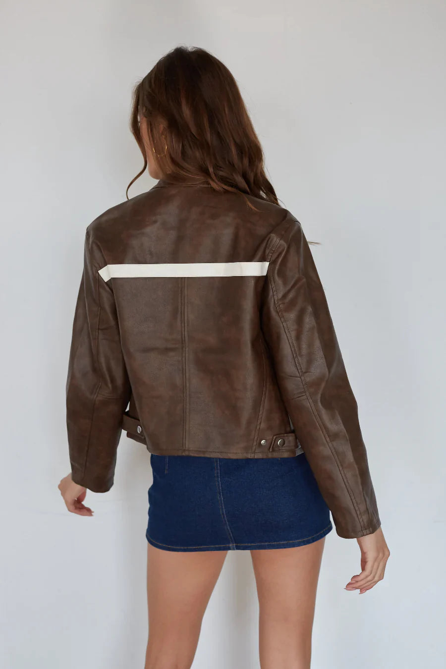 Joanne Cropped Leather Moto Jacket