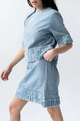 Jana Denim Skirt in Light Wash