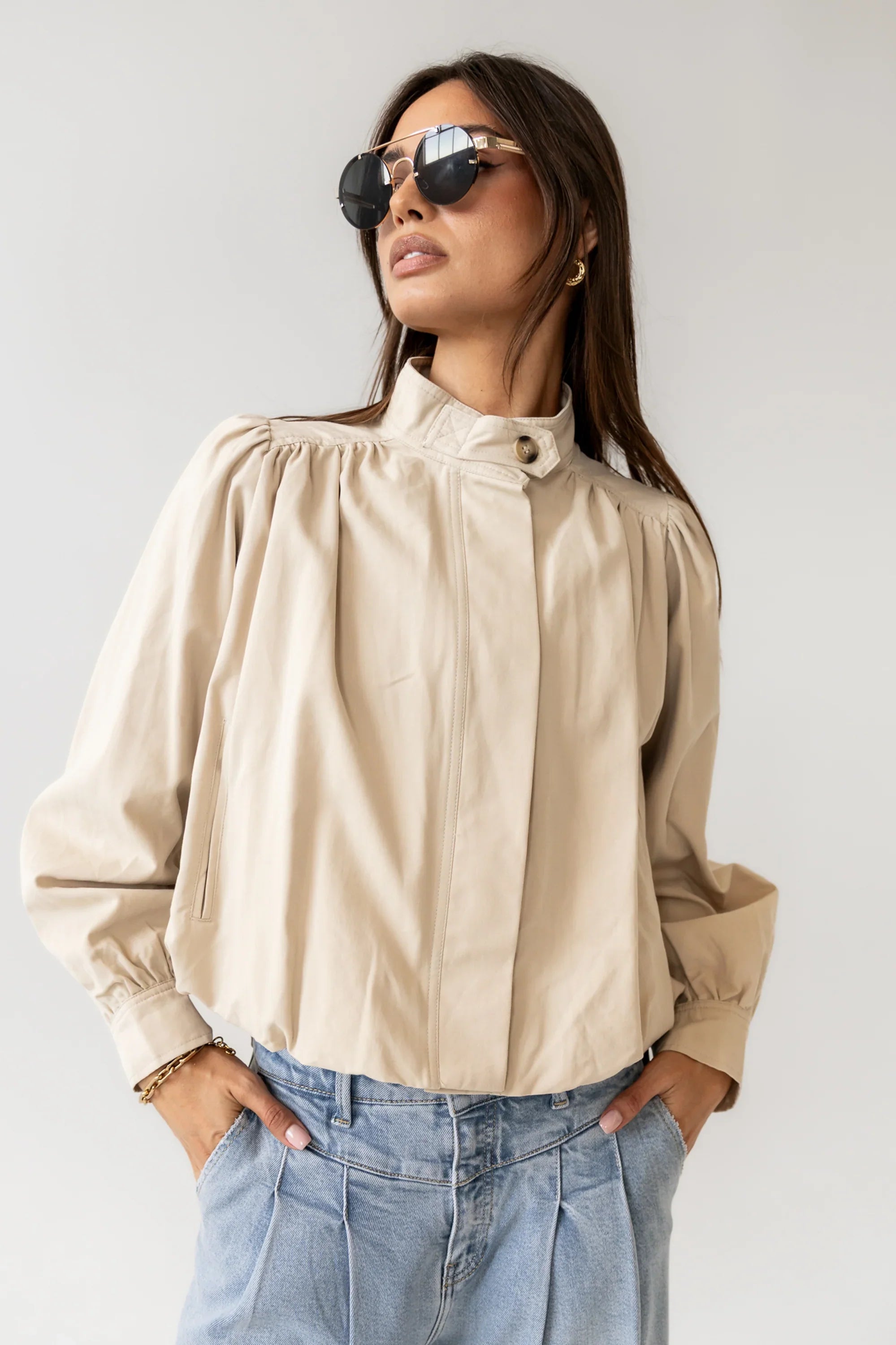 Londyn Bubble Jacket in Tan