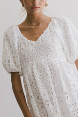 Devon Eyelet Lace Maxi Dress in Ivory FINAL SALE
