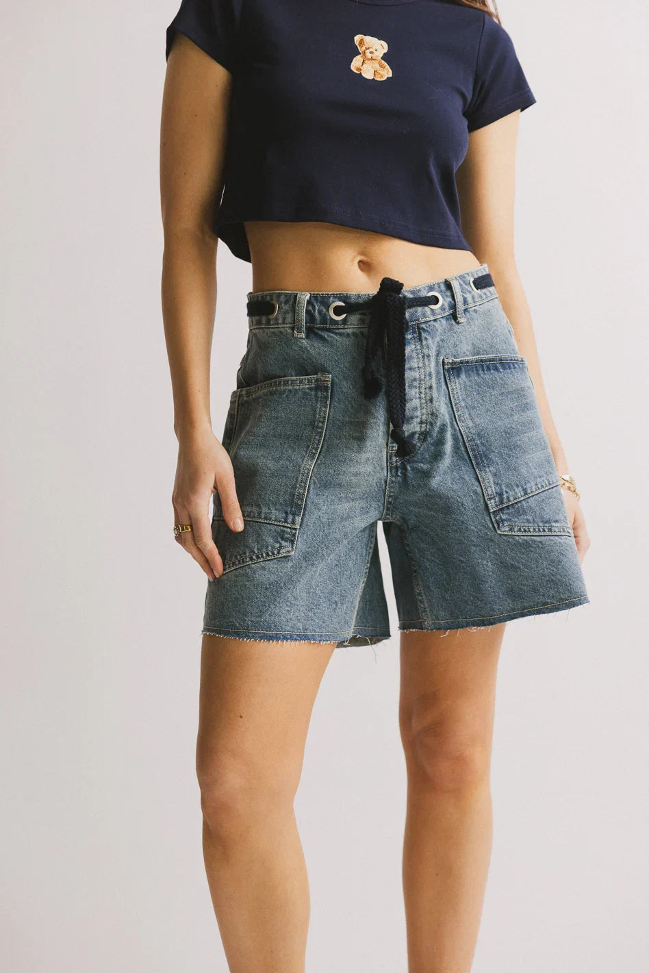 Finneas Denim Shorts in Medium Wash FINAL SALE