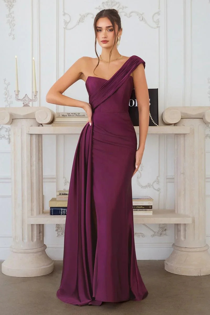 MAURA GOWN DRAPED ONE SHOULDER DRESS