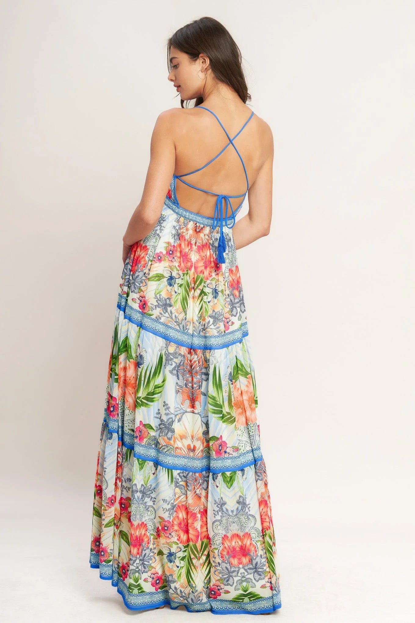 FRESH BOTANICAL MULTI FLORAL MAXI DRESS