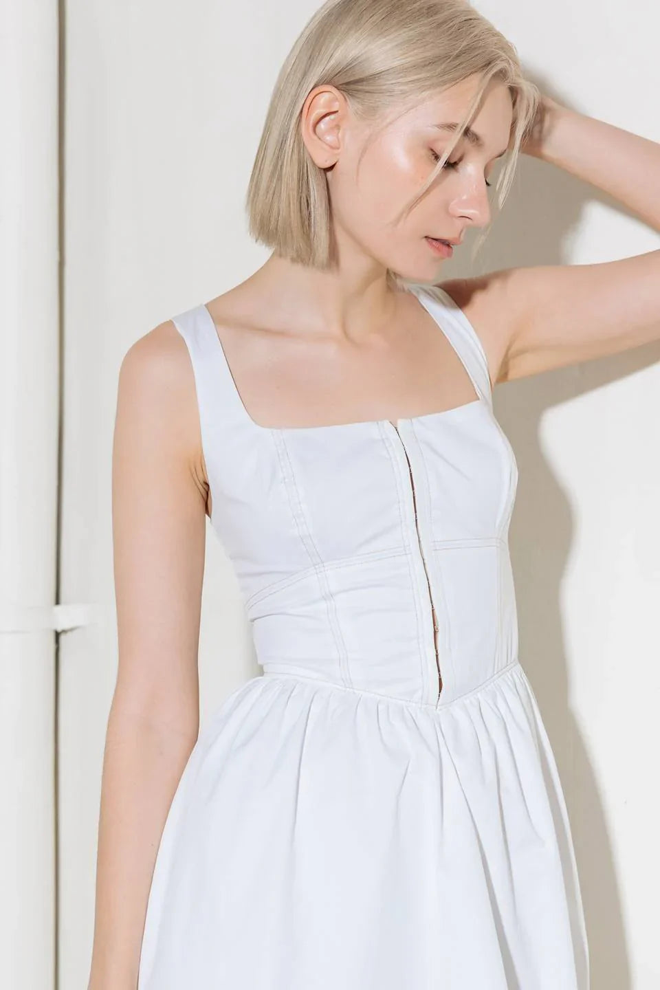 CATCH THE SUN WHITE MIDI DRESS