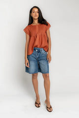 Gabriella Cross Over Denim Shorts