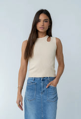 Ollie Cutout Tank Top in Yellow