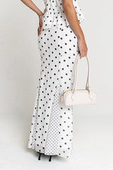 Freida Polka Dot Maxi Skirt in Ivory