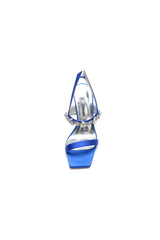 Unique Square Open Toe Crystal Strap Chunky Heels