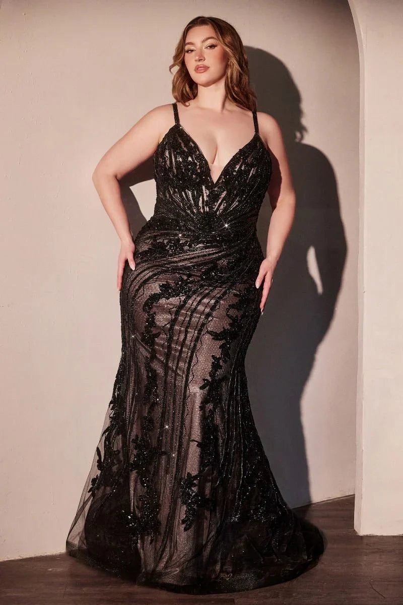 ELIZA GOWN LACE EMBELLISHED FITTED GOWN