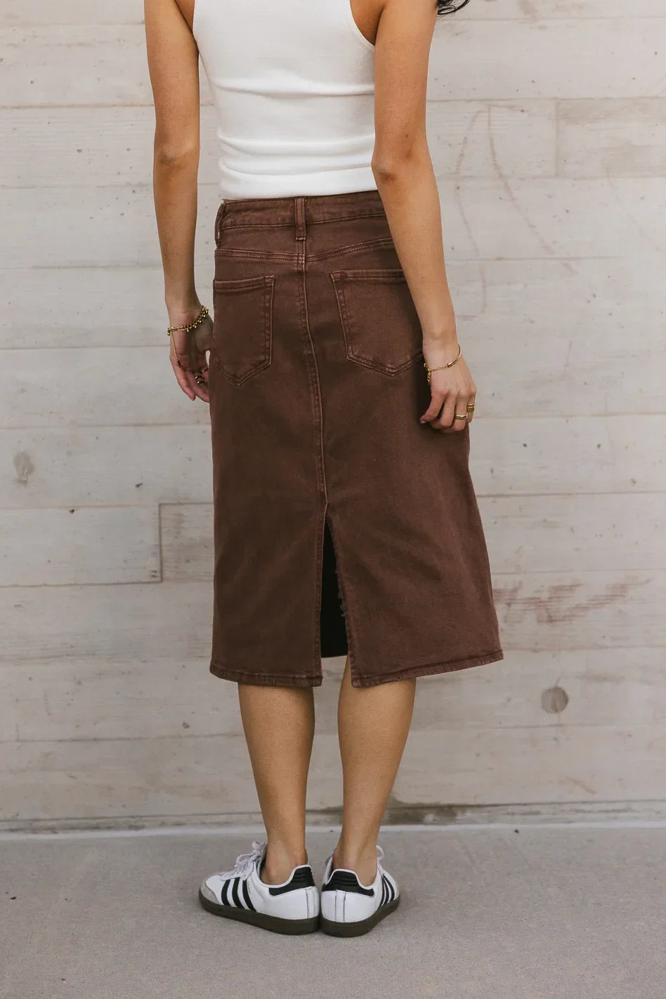 Jordan Denim Skirt in Brown FINAL SALE