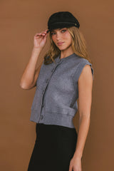 Tori Sweater Vest in Grey FINAL SALE