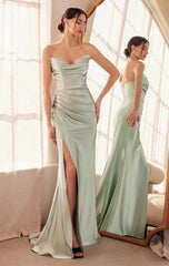 Micah Maxi Dress Strapless Satin Dress with Gathered Detail