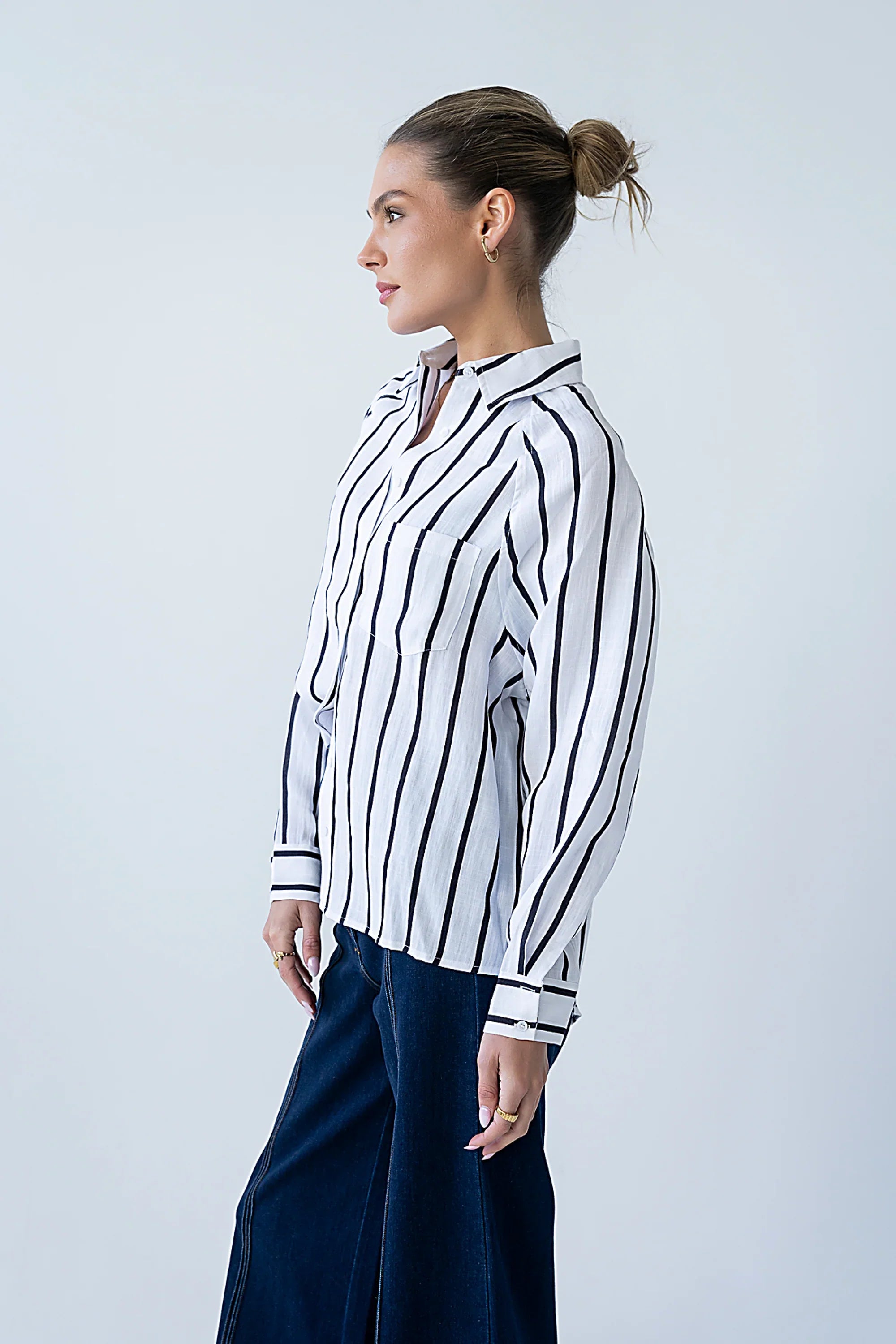 Ronie Striped Button Up