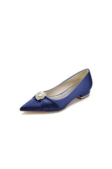 Cocktail Pointed Toe Flats With Crystal