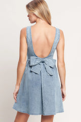 CASUAL POLISHED DENIM MINI DRESS FINAL SALE