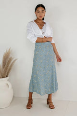 Rory Floral Skirt in Blue