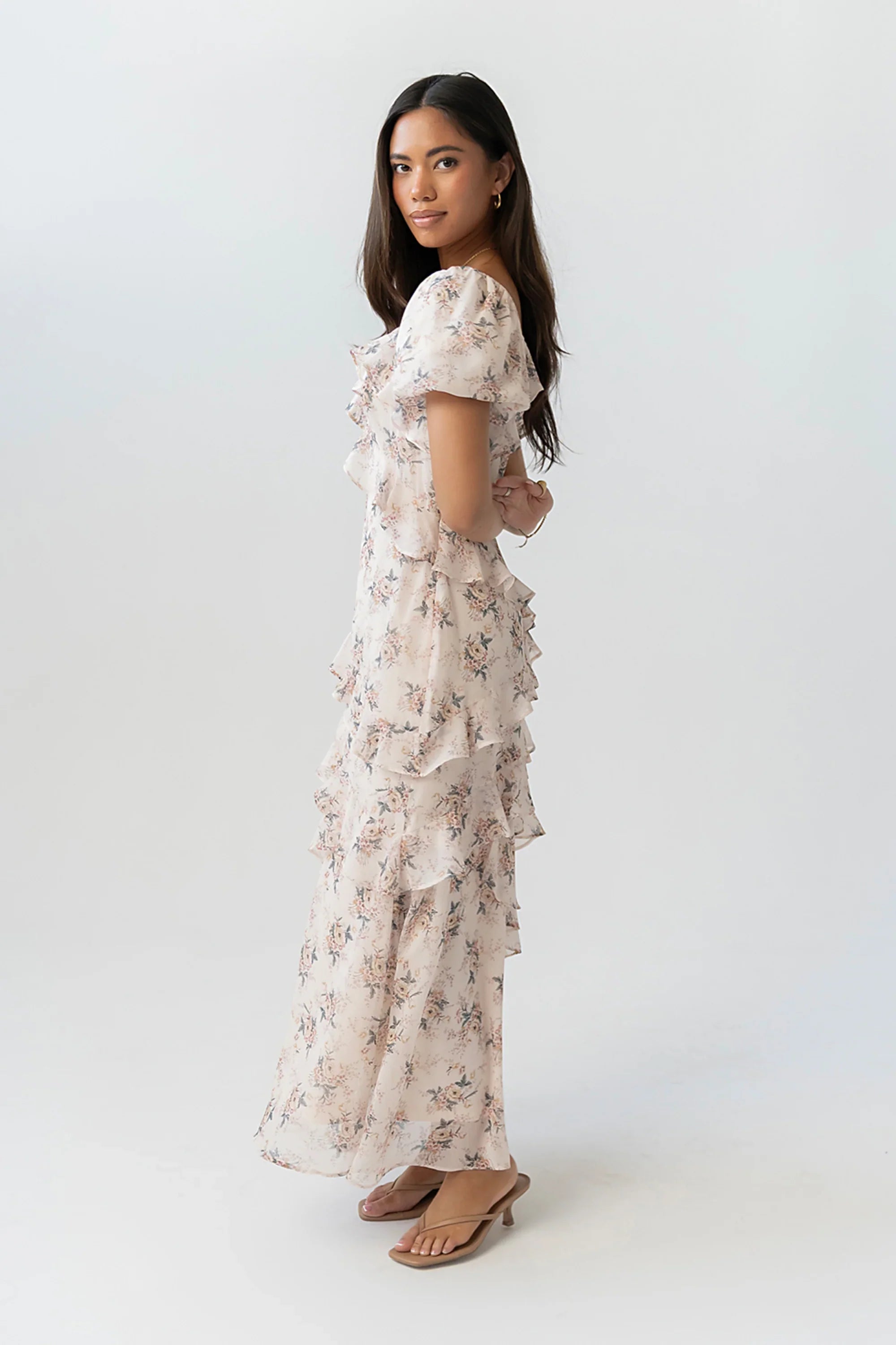 Oakley Ruffle Floral Maxi Dress