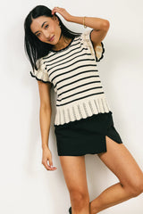 Georgie Striped Sweater in Black FINAL SALE