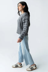 Zamara Ribbed Sweater in Charcoal