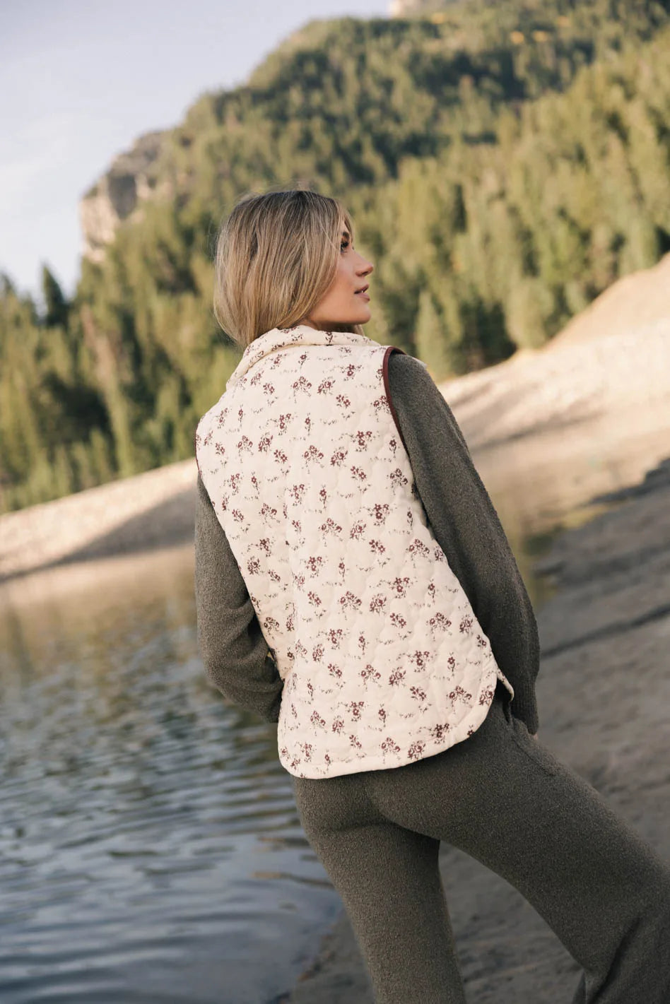 Fletcher Quilted Floral Vest FINAL SALE